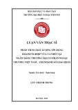 Luận văn Thạc sĩ Tài chính Ngân hàng: Phân tích chất lượng tín dụng doanh nghiệp vừa và nhỏ tại Ngân hàng thương mại cổ phần Ngoại thương Việt Nam – chi nhánh Sở giao dịch