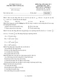 Đề thi giữa học kì 1 môn Vật lí lớp 12 năm 2021-2022 có đáp án - Trường THPT Ngô Gia Tự
