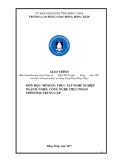 Giáo trình Thực tập nghề nghiệp (Nghề: Công nghệ thực phẩm - Trung cấp) - Trường Cao đẳng Cộng động Đồng Tháp