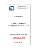 Luận văn Thạc sĩ Kinh tế phát triển: Giải pháp giảm nghèo tại huyện Đức Cơ, tỉnh Gia Lai