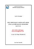 Luận văn Thạc sĩ Kinh tế phát triển: Phát triển dịch vụ khám chữa bệnh công lập trên địa bàn thành phố Kon Tum