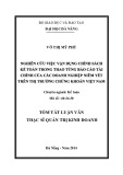Tóm tắt luận văn Thạc sĩ Quản trị kinh doanh: Nghiên cứu việc vận dụng chính sách kế toán trong thao túng báo cáo tài chính của các doanh nghiệp niêm yết trên thị trường chứng khoán Việt Nam