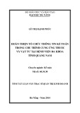 Tóm tắt luận văn Thạc sĩ Quản trị kinh doanh: Hoàn thiện tổ chức thông tin kế toán trong chu trình cung ứng thuốc và vật tư tại Bệnh viện Đa khoa tỉnh Quảng Nam