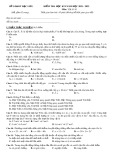 Đề kiểm tra học kì 1 môn Vật lí lớp 10 năm 2021-2022 có đáp án - Sở GD&ĐT Bạc Liêu (Mã đề 258)