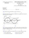 Đề thi thử THPT QG môn Vật lí năm 2021-2022 có đáp án (Lần 1) - Trường THPT chuyên Bắc Ninh (Mã đề 108)