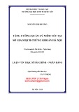 Luận văn thạc sĩ Tài chính ngân hàng: Tăng cường quản lý niêm yết tại Sở giao dịch chứng khoán Hà Nội