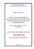 Luận văn Thạc sĩ Tài chính ngân hàng: Nâng cao chất lượng dịch vụ bảo lãnh tại Ngân hàng thương mại cổ phần Ngoại thương Việt Nam - Chi nhánh Nghệ An