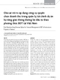 Chia sẻ rủi ro áp dụng công cụ quyền chọn doanh thu trong quản lý tài chính dự án hạ tầng giao thông đường bộ đầu tư theo phương thức BOT tại Việt Nam