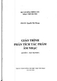 Giáo trình Phân tích tác phẩm Âm nhạc (Quyển 1-Bậc đại học) - PGS.TS. Nguyễn Thị Nhung