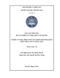 Báo cáo đề tài nghiên cứu khoa học cấp trường: Nghiên cứu đặc điểm ngôn ngữ trong hội thoại đàm phán tiếng Anh và tiếng Việt