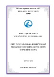 Khoá luận tốt nghiệp: Phân tích, đánh giá hàm lượng sắt trong nước giếng tại thị xã Bến Cát, huyện Dầu Tiếng, huyện Phú Giáo, huyện Tân Uyên tỉnh Bình Dương