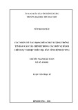 Luận văn Thạc sĩ Kế toán: Các nhân tố ảnh hưởng đến chất lượng thông tin báo cáo tài chính tại các đơn vị hành chính sự nghiệp trên địa bàn tỉnh Bình Dương