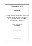 Luận văn Thạc sĩ Kế toán: Ứng dụng hệ thống quản lý chất lượng theo TCVN ISO 9001:2008 trong kiểm soát nội bộ Ủy ban nhân dân phường, thành phố Thủ Dầu Một, tỉnh Bình Dương