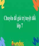 Bài giảng Toán lớp 7: Chuyên đề giá trị tuyệt đối - GV. Ngô Thế Hoàng