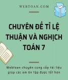 Bài giảng Toán lớp 7: Chuyên đề tỉ lệ thuận và tỉ lệ nghịch - Ngô Thế Hoàng