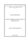 Luận văn Thạc sĩ Kế toán: Xây dựng Thẻ điểm cân bằng tại Công ty Honda Việt Nam