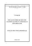 Luận văn Thạc sĩ Quản trị nhân lực: Thù lao tài chính cho nhân viên văn phòng tại Công ty Cổ phần Đầu tư Phân phối EGAME