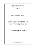 Luận văn Thạc sĩ Kinh tế: Kế toán quản trị chi phí tại Công ty cổ phần In Hà Nội