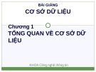 Bài giảng Cơ sở dữ liệu: Chương 1 - ThS. Nguyễn Thị Uyên Nhi