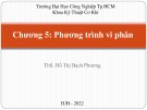 Bài giảng chương 5: Phương trình vi phân - ThS. Hồ Thị Bạch Phương