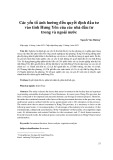 Các yếu tố ảnh hưởng đến quyết định đầu tư vào tỉnh Hưng Yên của các nhà đầu tư trong và ngoài nước