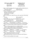 Đề thi học kì 1 môn Sinh học lớp 8 năm 2021-2022 có đáp án - Trường THCS Lý Thường Kiệt