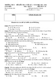 Đề thi học kì 1 môn Hoá học lớp 8 năm 2021-2022 có đáp án - Trường THCS Nam Tiến