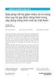 Giải pháp hỗ trợ giảm thiểu rủi ro trong cho vay hộ gia đình nông thôn trong xây dựng nông thôn mới tại Việt Nam