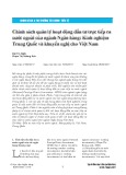 Chính sách quản lý hoạt động đầu tư trực tiếp ra nước ngoài của ngành Ngân hàng: Kinh nghiệm Trung Quốc và khuyến nghị cho Việt Nam