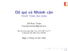 Bài giảng Thuật toán ứng dụng: Chương 3 - Đỗ Phan Thuận