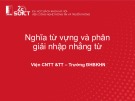 Bài giảng Xử lý ngôn ngữ tự nhiên (Natural language processing): Bài 7 - Viện Công nghệ Thông tin và Truyền thông