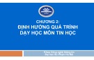 Bài giảng Phương pháp dạy học chuyên ngành môn Tin học 1: Chương 2 - ThS. Kiều Phương Thùy