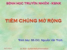 Bài giảng Tiêm chủng mở rộng - BS.CKI. Nguyễn Văn Thịnh