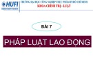 Bài giảng Pháp luật đại cương (General law) - Bài 7: Pháp luật lao động