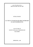 Luận văn Thạc sĩ Quản trị kinh doanh: Các nhân tố ảnh hưởng đến hình ảnh điểm đến du lịch tỉnh Bình Dương