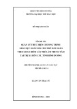 Luận văn Thạc sĩ Quản lý giáo dục: Quản lý thực hiện chương trình giáo dục mầm non cho trẻ mẫu giáo theo quan điểm lấy trẻ làm trung tâm tại thị xã Bến Cát, tỉnh Bình Dương