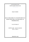 Luận văn Thạc sĩ Quản lý giáo dục: Quản lý hoạt động của tổ chuyên môn ở các trường trung học cơ sở thị xã Bến Cát, tỉnh Bình Dương