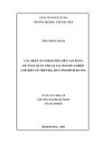 Luận văn Thạc sĩ Kế toán: Các nhân tố ảnh hưởng đến vận dụng kế toán quản trị tại các doanh nghiệp chế biến gỗ trên địa bàn tỉnh Bình Dương