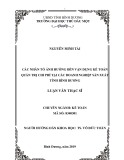 Luận văn Thạc sĩ Kế toán: Các nhân tố ảnh hưởng đến vận dụng kế toán quản trị chi phí tại các doanh nghiệp sản xuất tỉnh Bình Dương