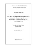 Luận văn Thạc sĩ Kế toán: Các nhân tố tác động đến tính minh bạch của báo cáo tài chính tại các đơn vị hành chính sự nghiệp trên địa bàn tỉnh Bình Dương