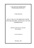 Luận văn Thạc sĩ Quản lý giáo dục: Quản lý công tác chủ nhiệm lớp ở các trường Trung học phổ thông tại Huyện Bắc Tân Uyên