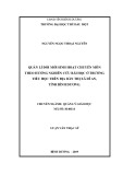 Luận văn Thạc sĩ Quản lý giáo dục: Quản lí đổi mới sinh hoạt chuyên môn theo hướng nghiên cứu bài học ở trường tiểu học trên địa bàn thị xã Dĩ An, tỉnh Bình Dương