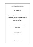 Luận văn Thạc sĩ Công tác xã hội: Thực hiện chính sách hỗ trợ việc làm đối với lao động nhập cư người Khmer tại xã Phước Hòa, huyện Phú Giáo, tỉnh Bình Dương