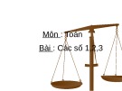 Bài giảng Toán lớp 1 bài 6: Các số 1, 2, 3