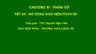 Bài giảng môn Toán lớp 6: Mở rộng khái niệm phân số - ThS. Nguyễn Ngọc Hân