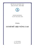 Bài giảng Cơ sở dữ liệu nâng cao - ĐH Đồng Tháp