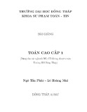 Bài giảng Toán cao cấp 1 (Dùng cho các ngành ĐH, CĐ không chuyên Toán) - Trường ĐH Đồng Tháp