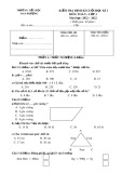 Đề thi học kì 1 môn Toán lớp 3 năm 2021-2022 có đáp án - Trường Tiểu học Đan Phượng