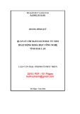 Luận văn Thạc sĩ Kinh tế: Quản lý chi ngân sách đầu tư cho hoạt động khoa học công nghệ tỉnh Đăk LăK