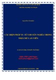 Luận văn Thạc sĩ Ngôn ngữ học: Các biện pháp tu từ chuyển nghĩa trong thơ Chế Lan Viên